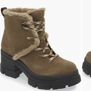 UGG Brooklyn Water Resistant Boot with Genuine Shearling Trim
